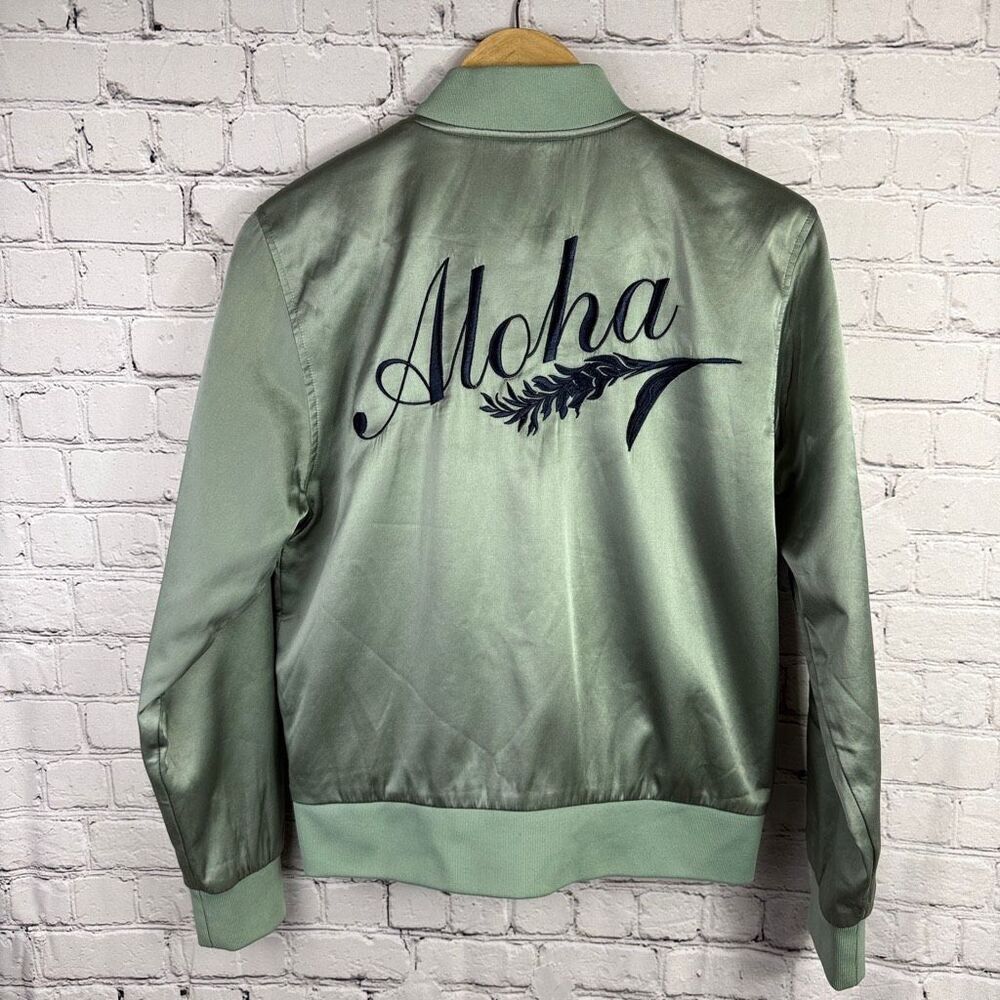 M.A.P. The Brand Satin Embroidered Bomber Jacket Small  J